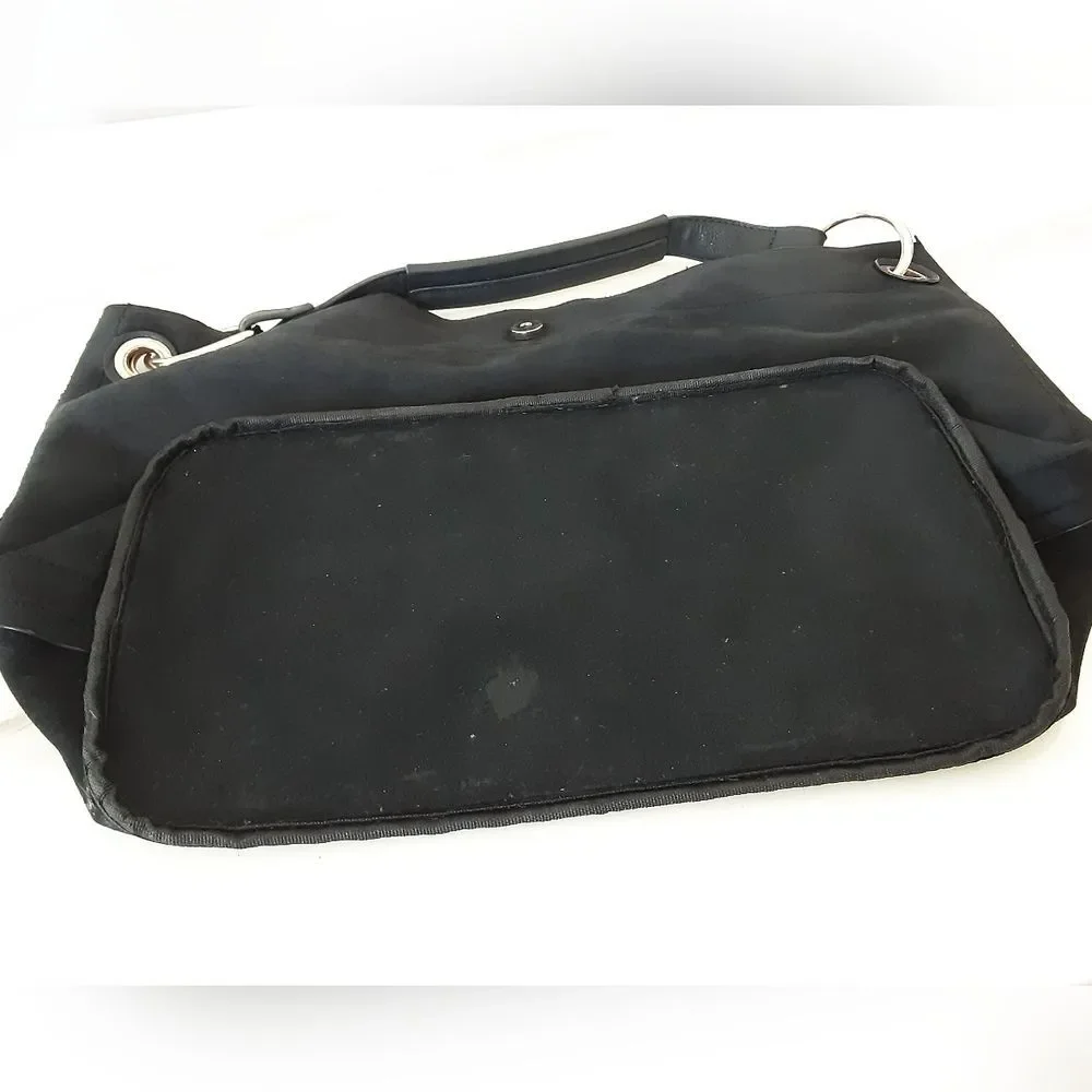 Minimalist Black Pebble Faux Leather Hobo Shoulder Tote